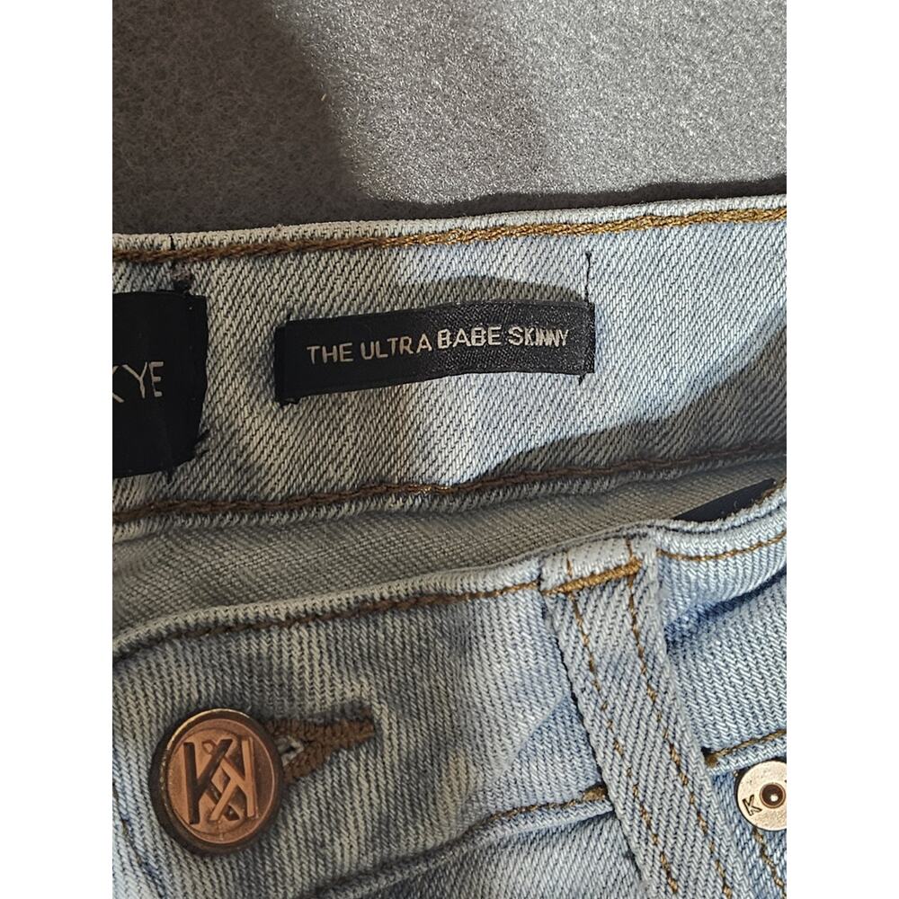 Kendall + Kylie Womens 5 27 Blue The Ultra Babe Skinny Jeans Light Wash Distress - Picture 6 of 14